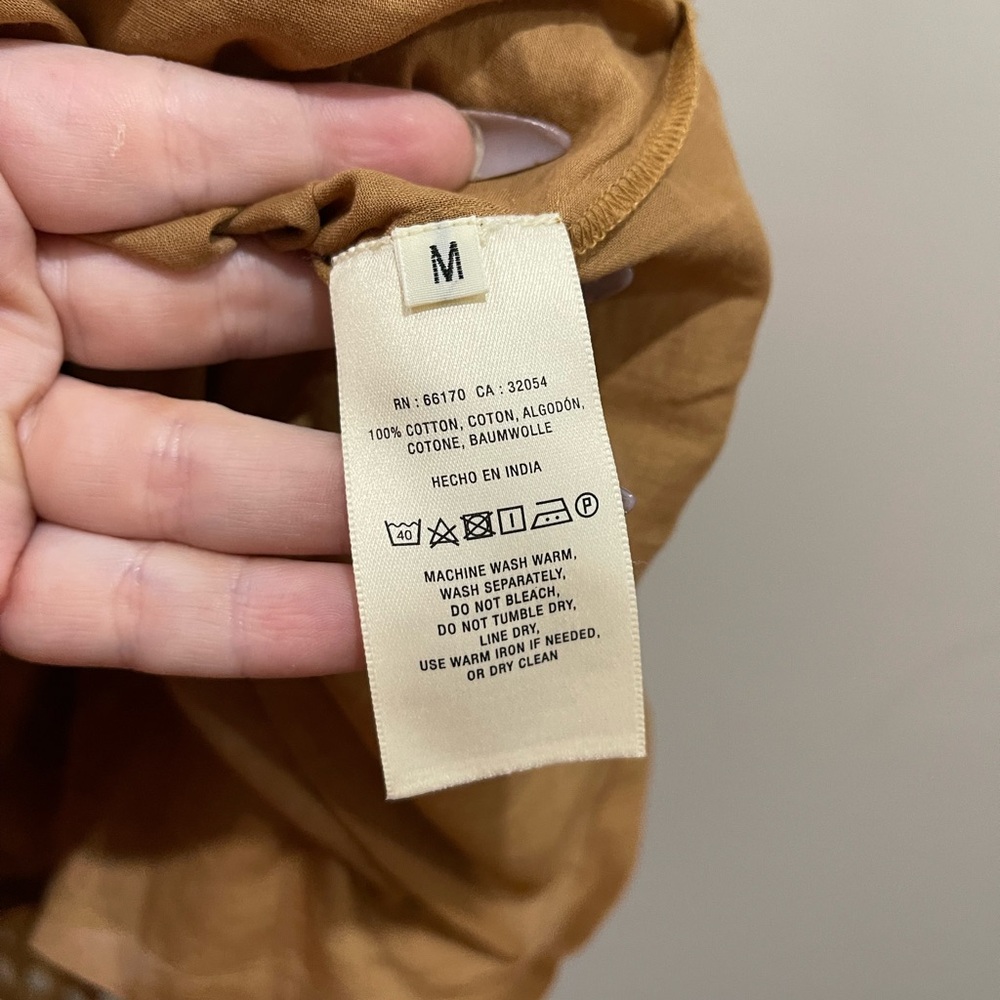 Anthropologie | $450 Ne Quittez Pas Uptown Midi Honey Brown Eyelet Dress M - Picture 5 of 8